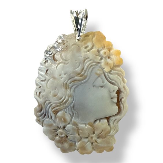 Pendant Mandile 1922 Woman Cammei  in Silver Conchiglia 2MCICM174 - 2MCICM174